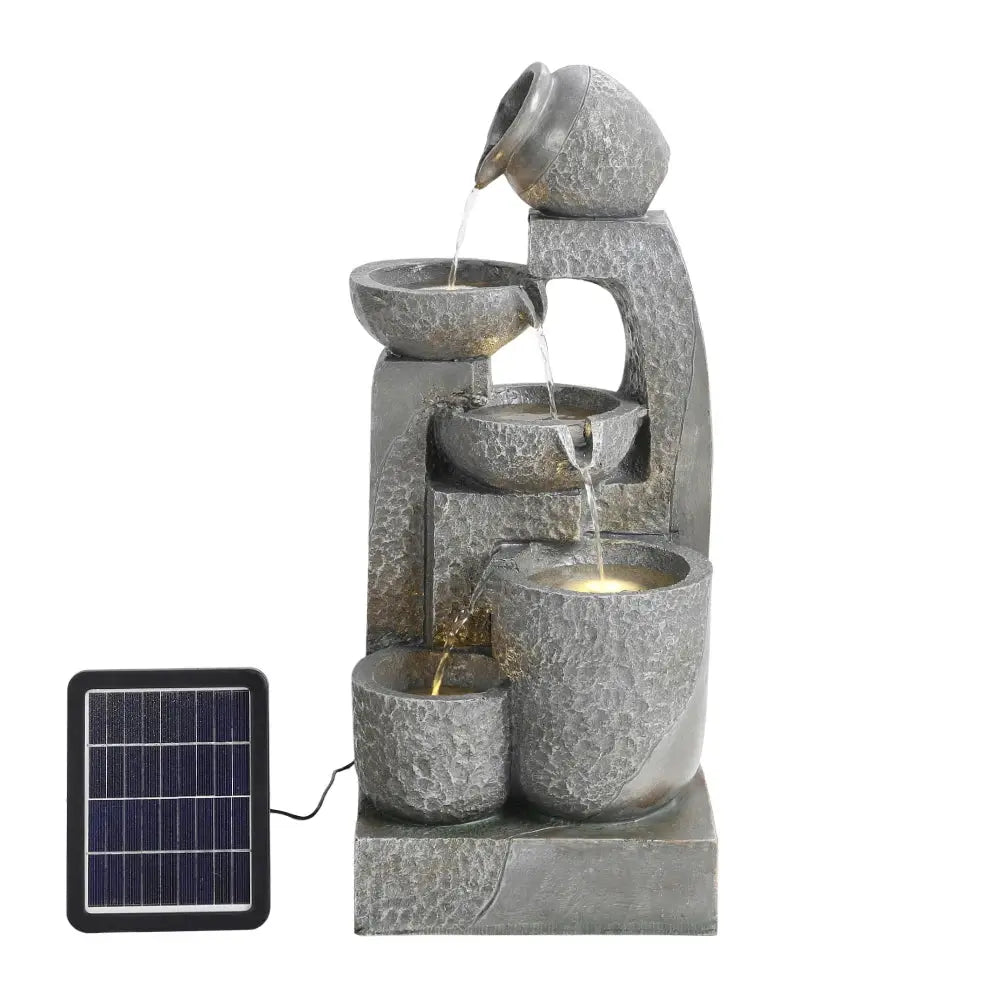 Cascade Solar-powered Water Fountain for Outdoors Gardens, Patios and Balconies Furnish Wise