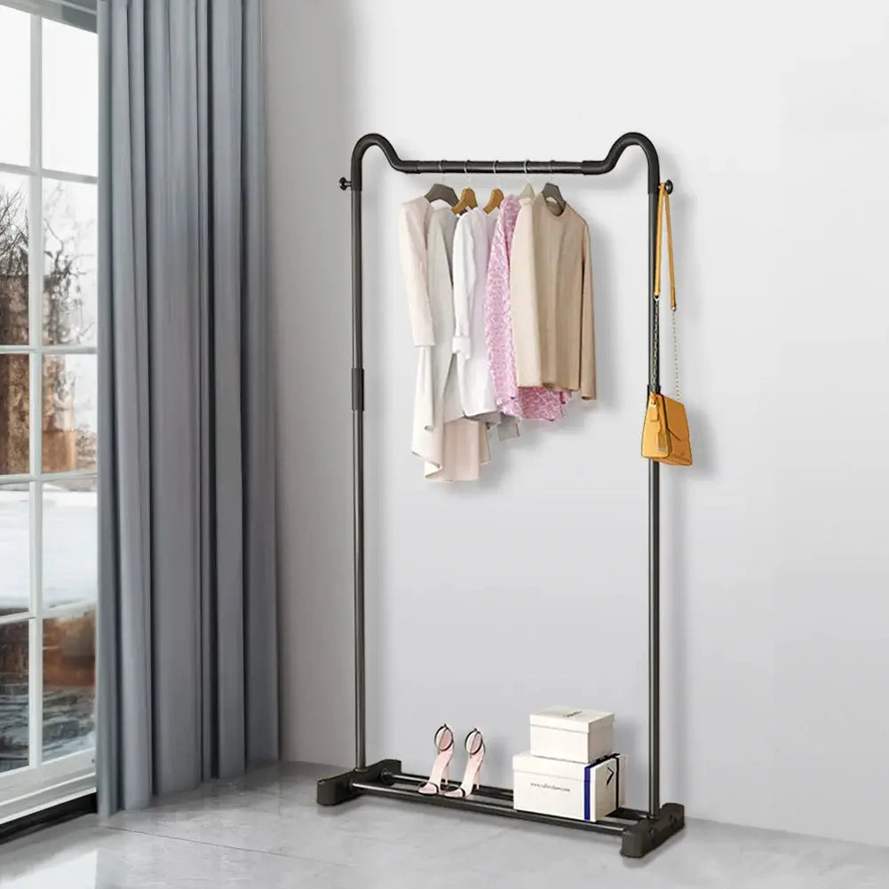 Black Freestanding Metal Garment Rack
