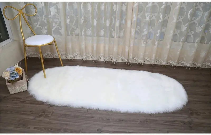 Fluffy Imitation Wool Area Rug Furnish Wise