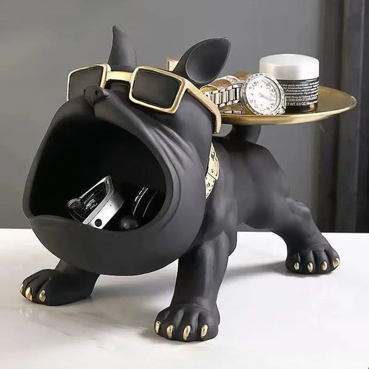 30cm Home Decor Bulldog Figurine Dog Statue Storage Box Animal Ornament Resin Craft Art Sculpture Figurine Home Puppy Sculpture Furnish Wise