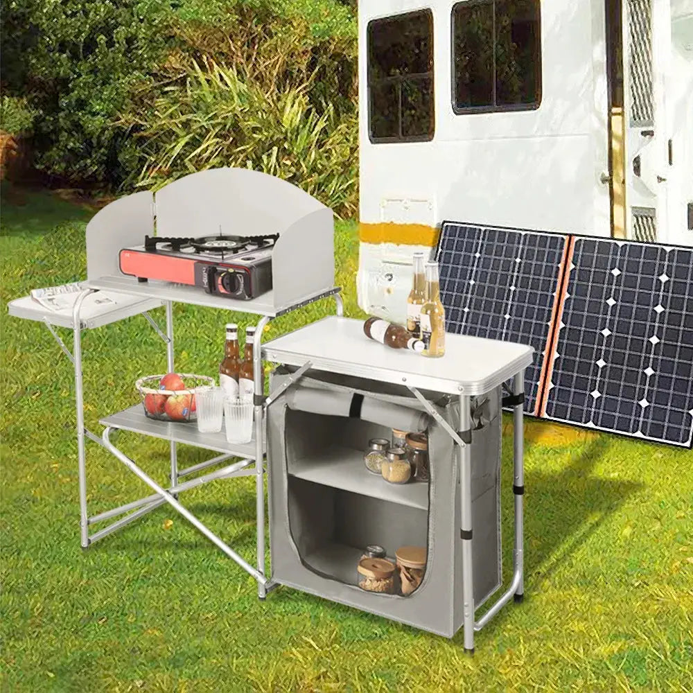 Outdoor Protable Camp Kitchen with Zippered Storage Furnish Wise