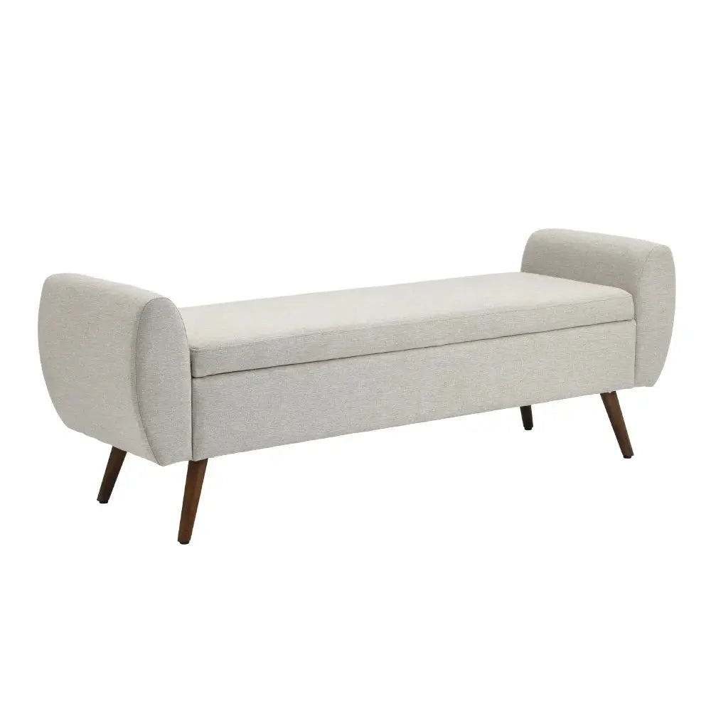 Linen Upholstered Modern Comfortable Multifunctional Storage Bench Furnish Wise