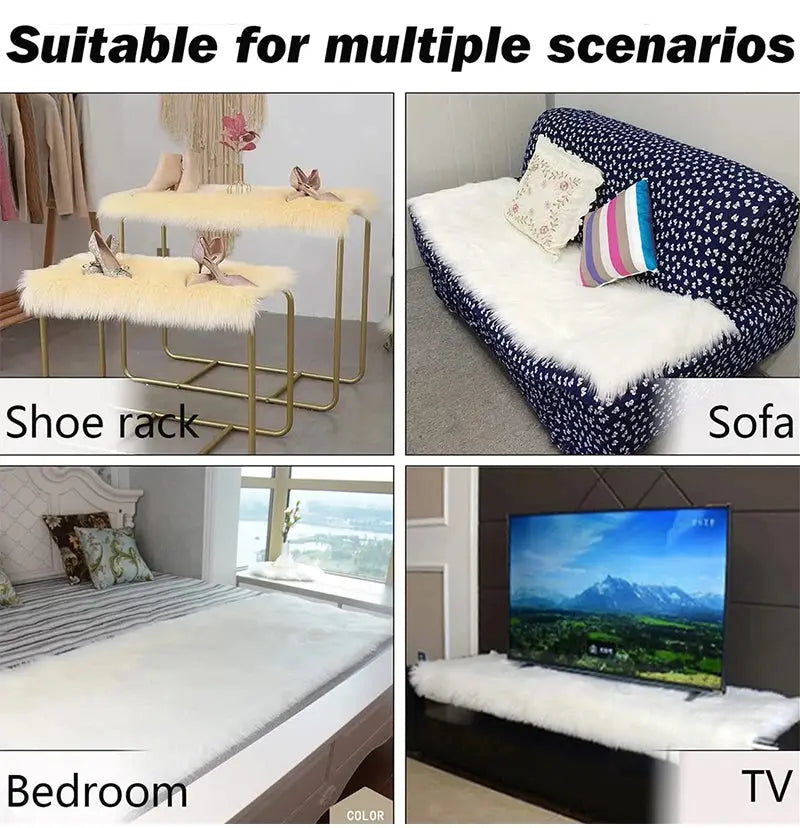 Fluffy Imitation Wool Area Rug Furnish Wise
