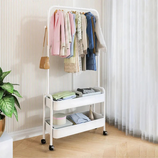 Floor-standing Household Storage Rack with Wheels Furnish Wise