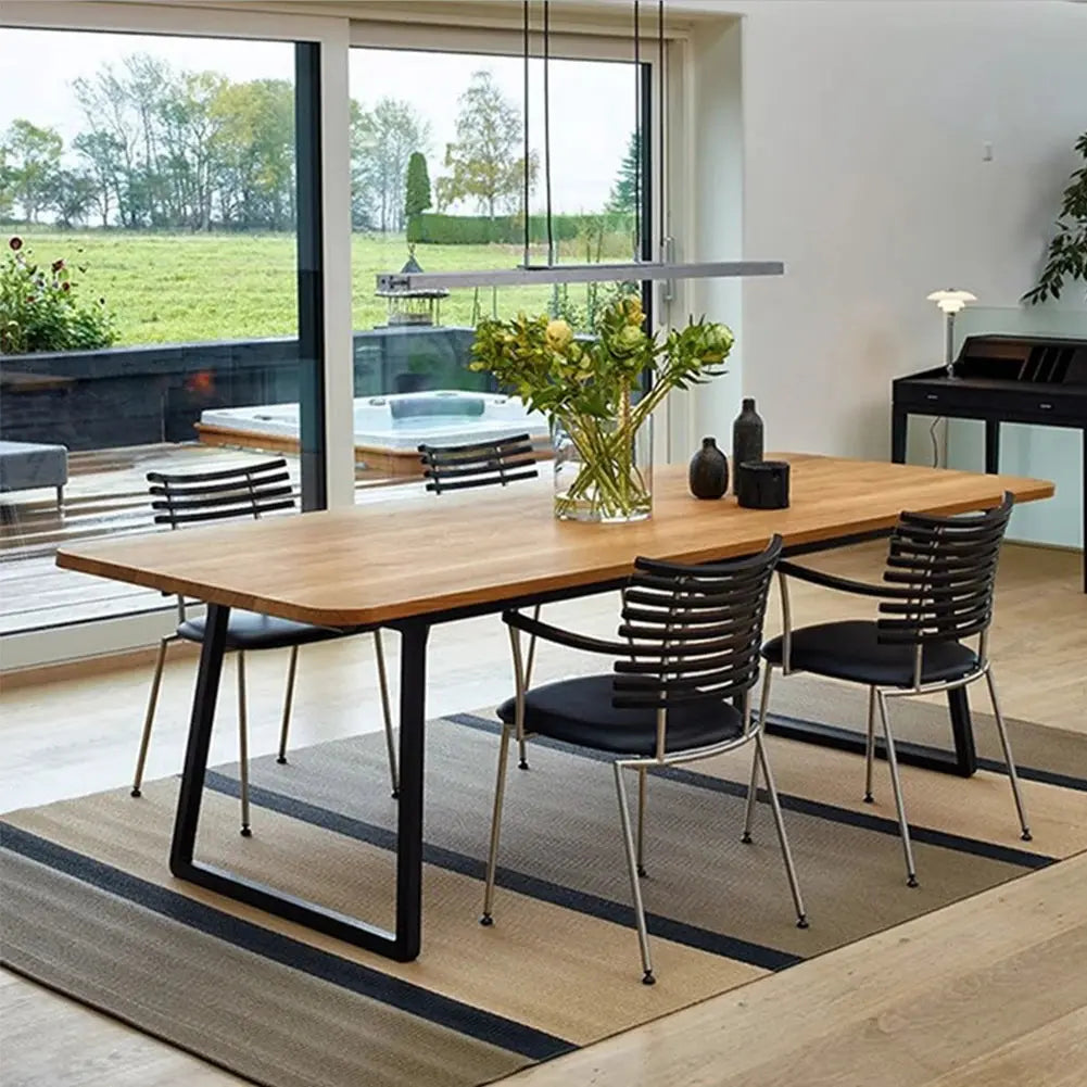 Set of 2 Trapezoidal Table Legs DIY Steel Furniture Legs