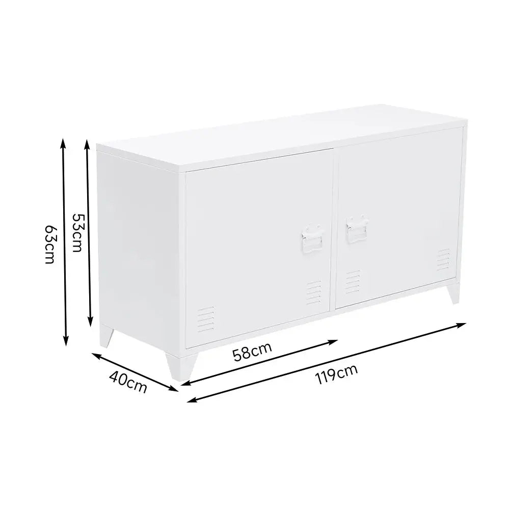 Metal Storage Sideboard Cabinet TV Stand with 2 Door Buffet