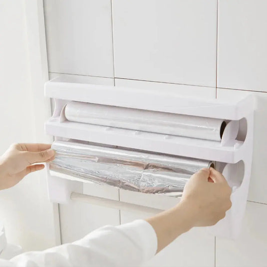 Wall Mounted Roll Dispenser Cling Film Tin Foil Holder Furnish Wise
