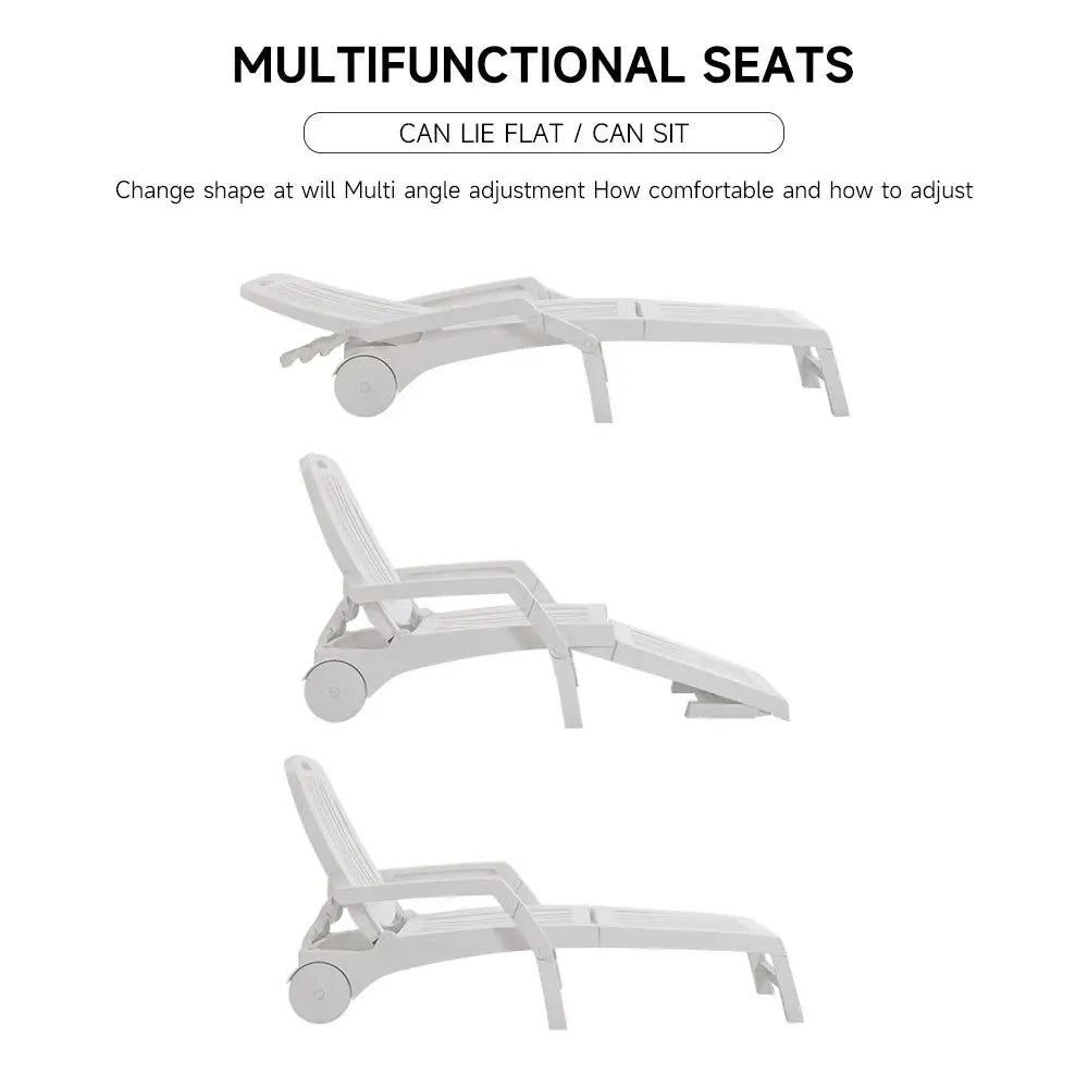 Outdoor Plastic Folding Leisure Chair with Wheels Furnish Wise
