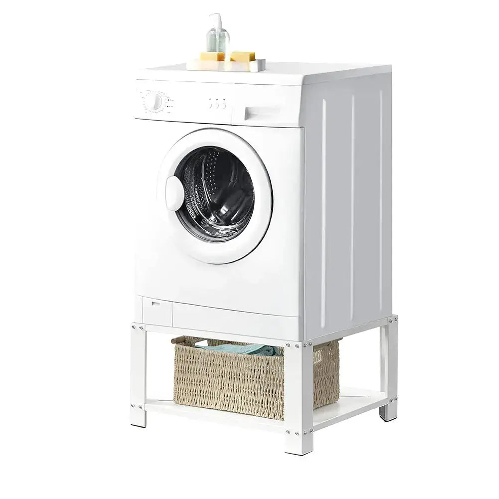 Washing Machine Dryer Pedestal Powerful and Durable, White Furnish Wise