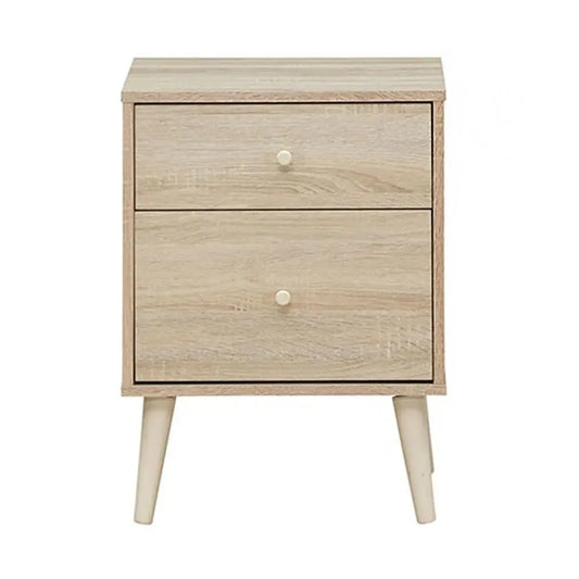 2-Drawer Nightstand Wooden Chest of Drawers Furnish Wise