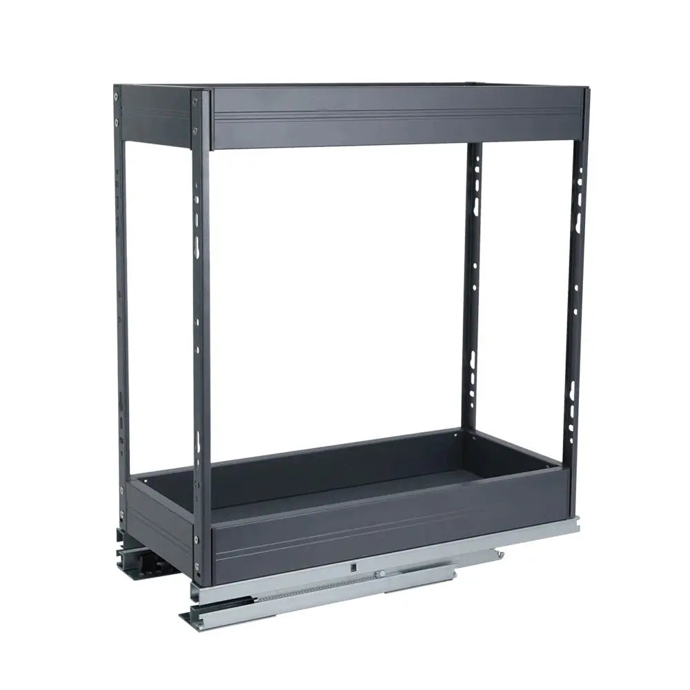 2-Tier Kitchen Cabinet Pull Out Aluminium Shelf Extendable Slide Out Drawer
