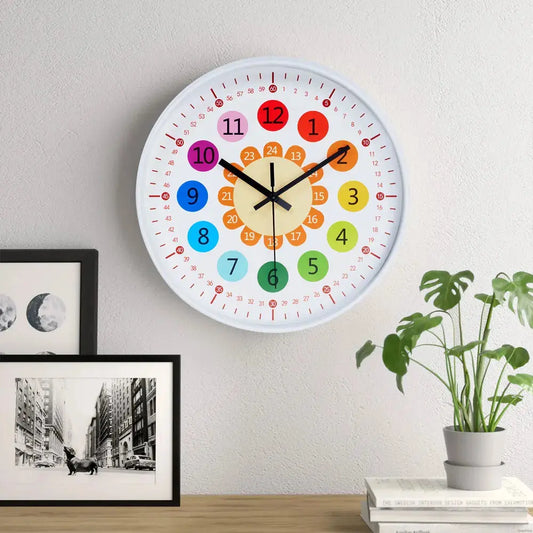 12-inch Brightly Coloured Dual-Scale Battery Operated Wall Clock Furnish Wise