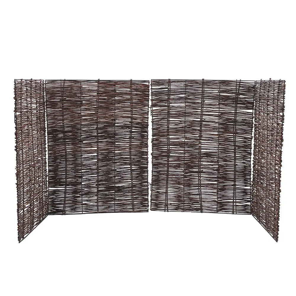Garden Trash Can Fence Wicker Privacy Fence for Outdoor Backyard Furnish Wise