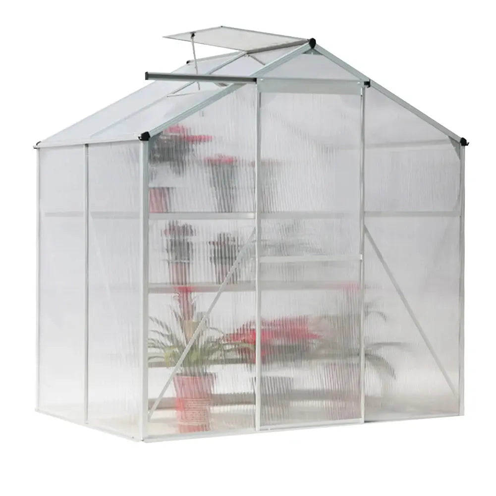 Premium Aluminium Hobby Greenhouse with Sliding Door Furnish Wise