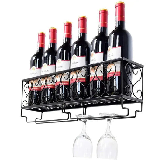 Wall Mounted Metal Wine Glass Rack Furnish Wise
