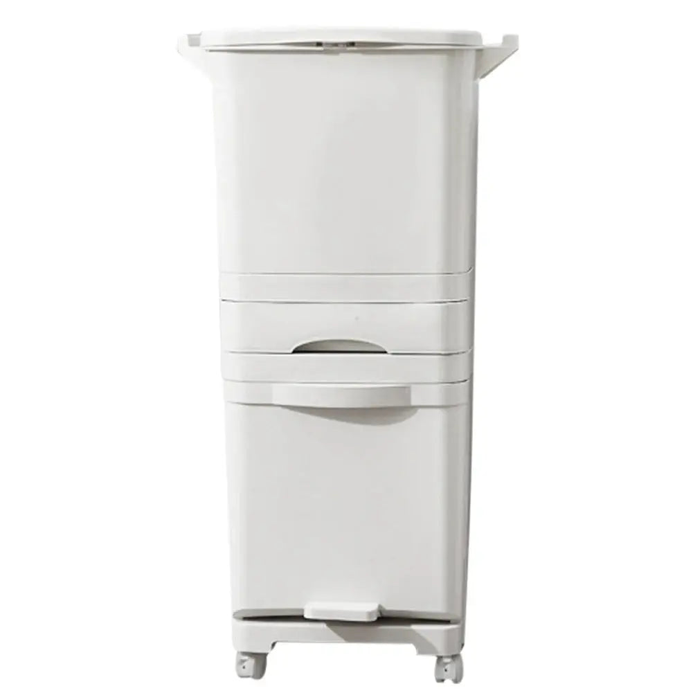 42L 3 Compartment Pedal Recycling Waste Bin for Kitchen