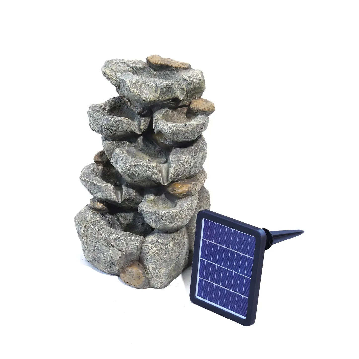 Garden Water Feature Outdoor LED Waterfall Fountain Rockery Decor