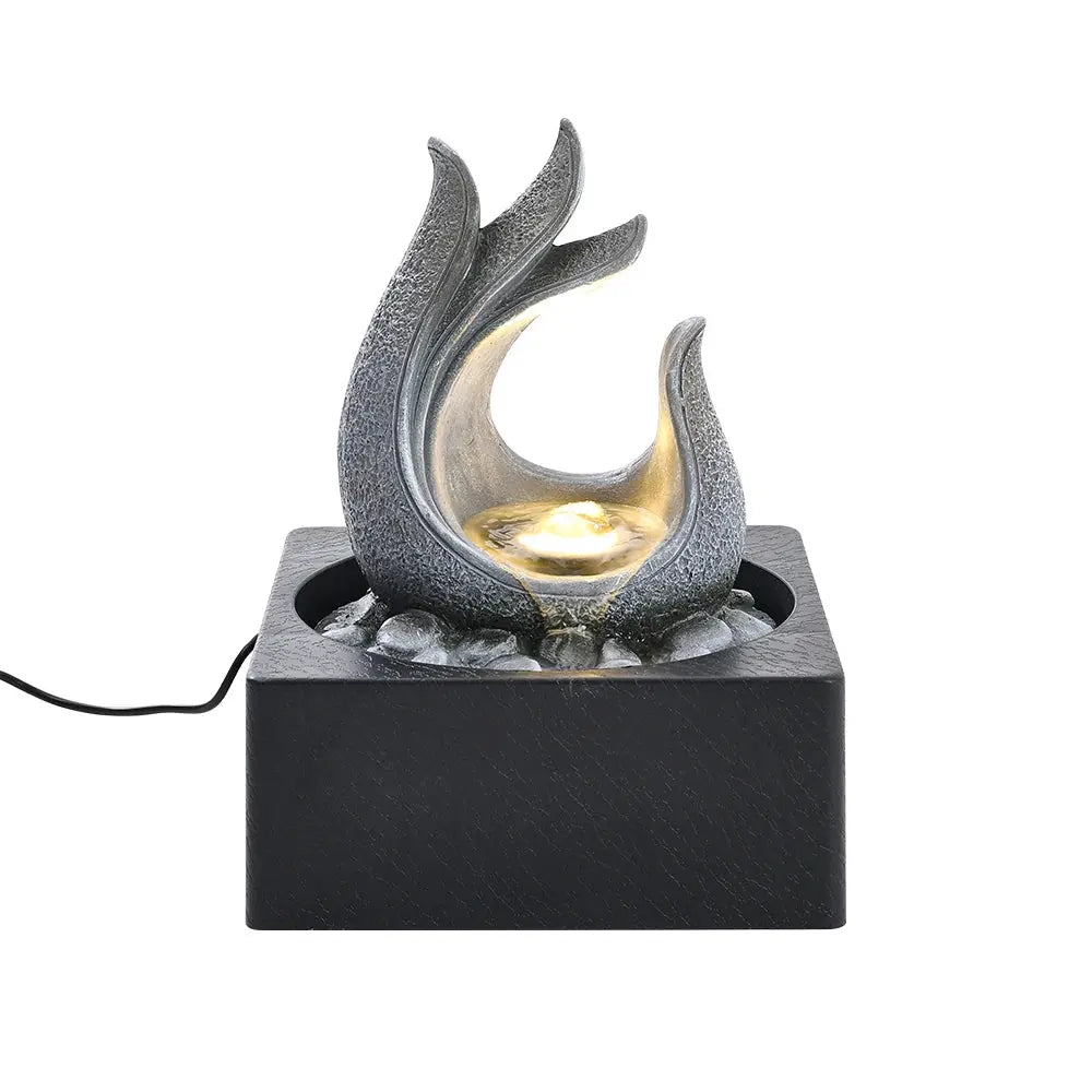 Tabletop Resin Water Fountain with LED Light Furnish Wise