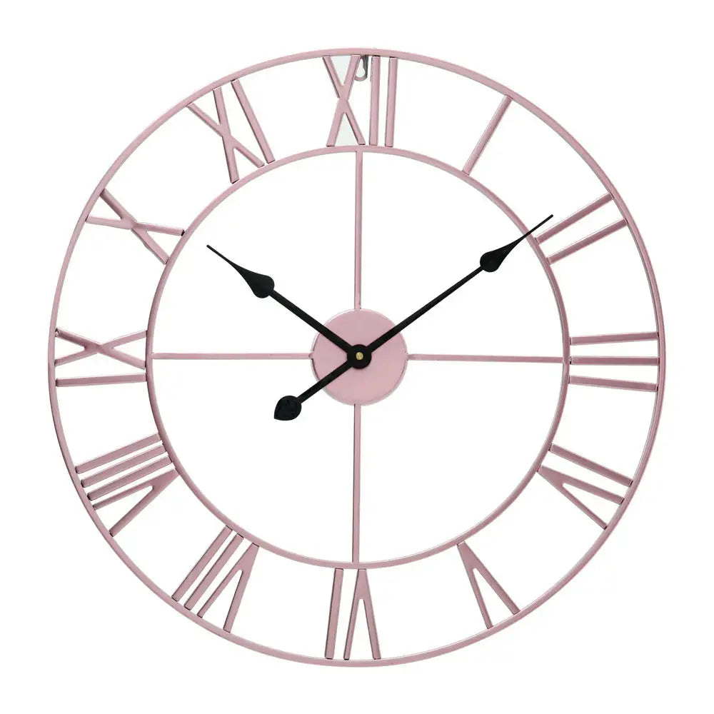 Metal Round Wall Clock, Rose Gold Furnish Wise