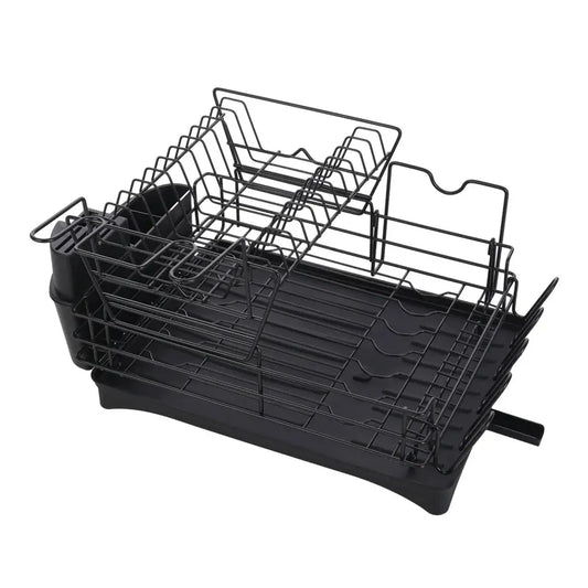 Multifunctional 2 Tier Detachable Dish Drainer Rack Furnish Wise