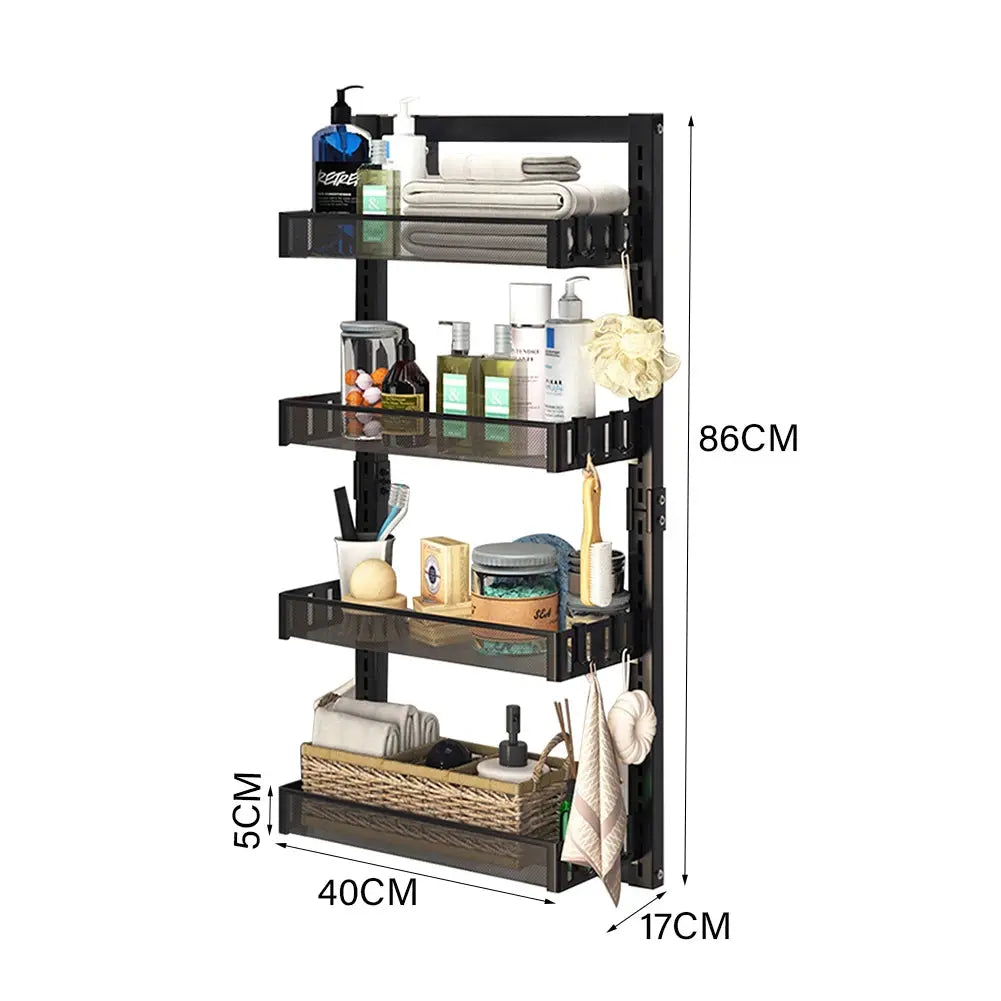 4 Tier Over-the-Door Adjustable Shower Caddy Shelf