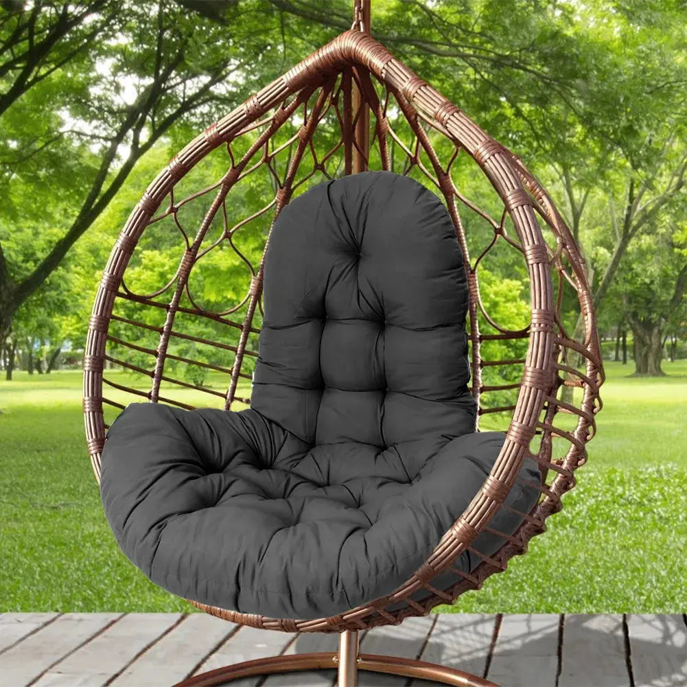 Hanging Egg Chair Thick Cushion Swing Chair Pad, Black *CUSHION ONLY*