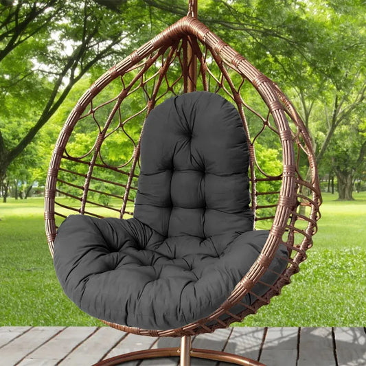 Hanging Egg Chair Thick Cushion Swing Chair Pad, Black *CUSHION ONLY*