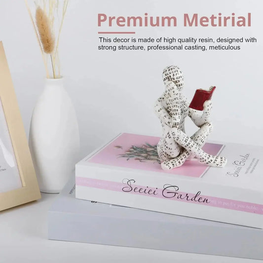 Modern Resin Reading Woman Statue Figurine Sculpture Home Decoration Desk Accessories Ornament Christmas Gift Furnish Wise
