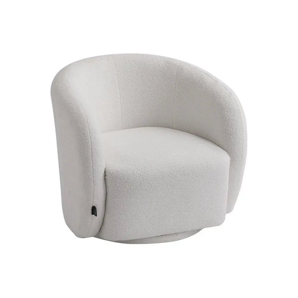 White Swivel Tub Chair Upholstered Furnish Wise