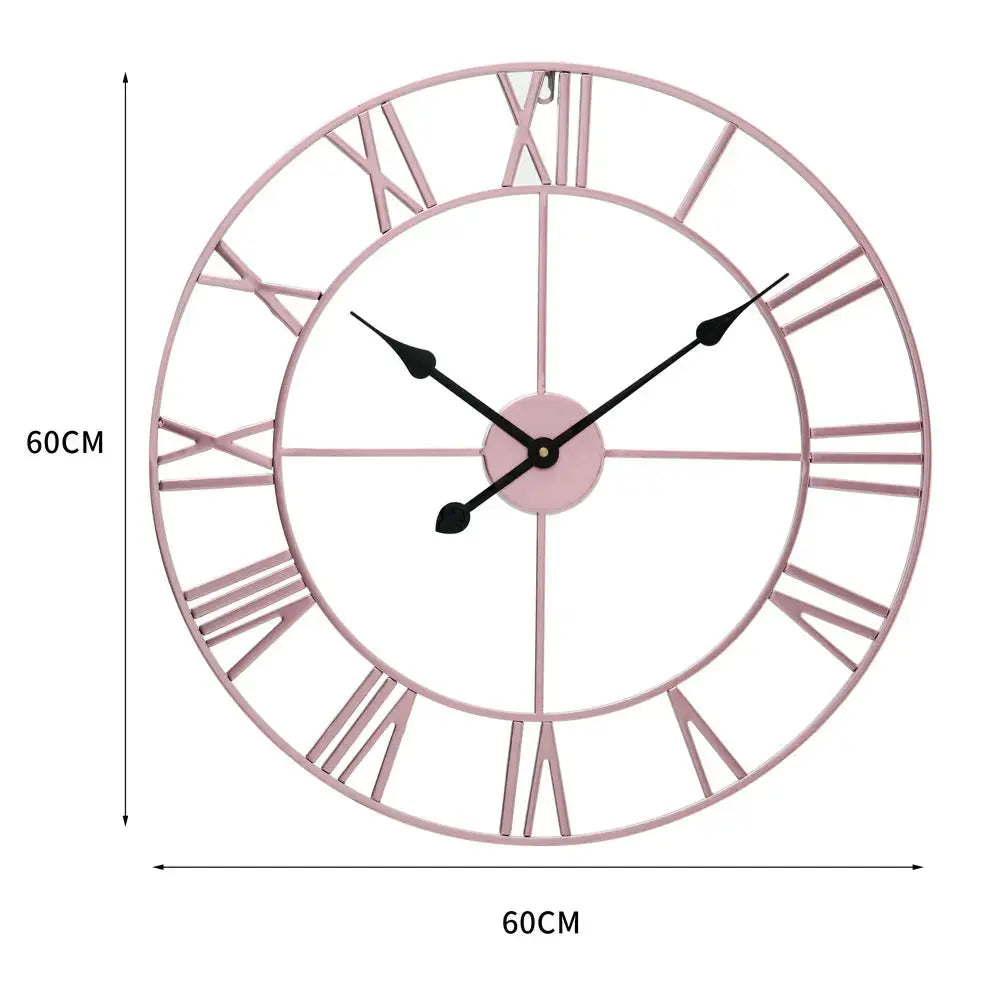 Metal Round Wall Clock, Rose Gold Furnish Wise