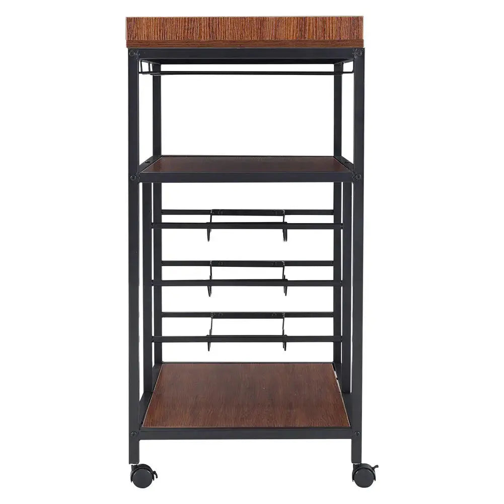 3 Tier Kitchen Trolley with Tea Tray Storage Shelf Furnish Wise