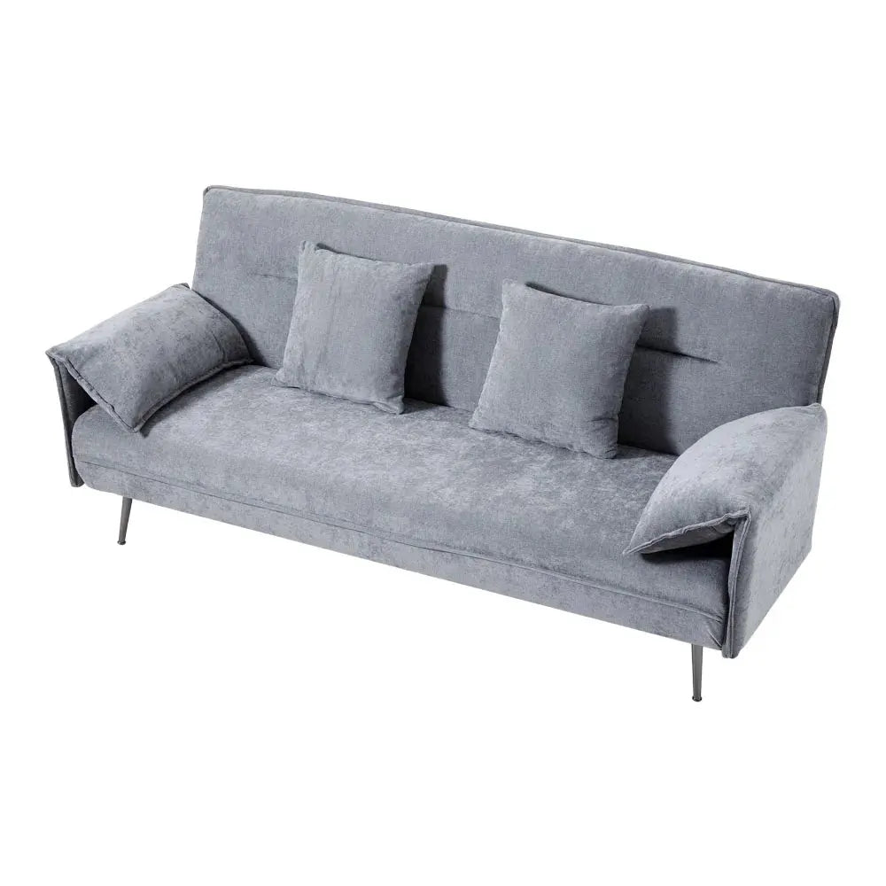 3-Seater Contemporary Convertible Sofa Bed with 2 Pillows Furnish Wise