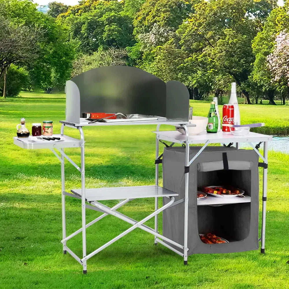 Outdoor Protable Camp Kitchen with Zippered Storage Furnish Wise